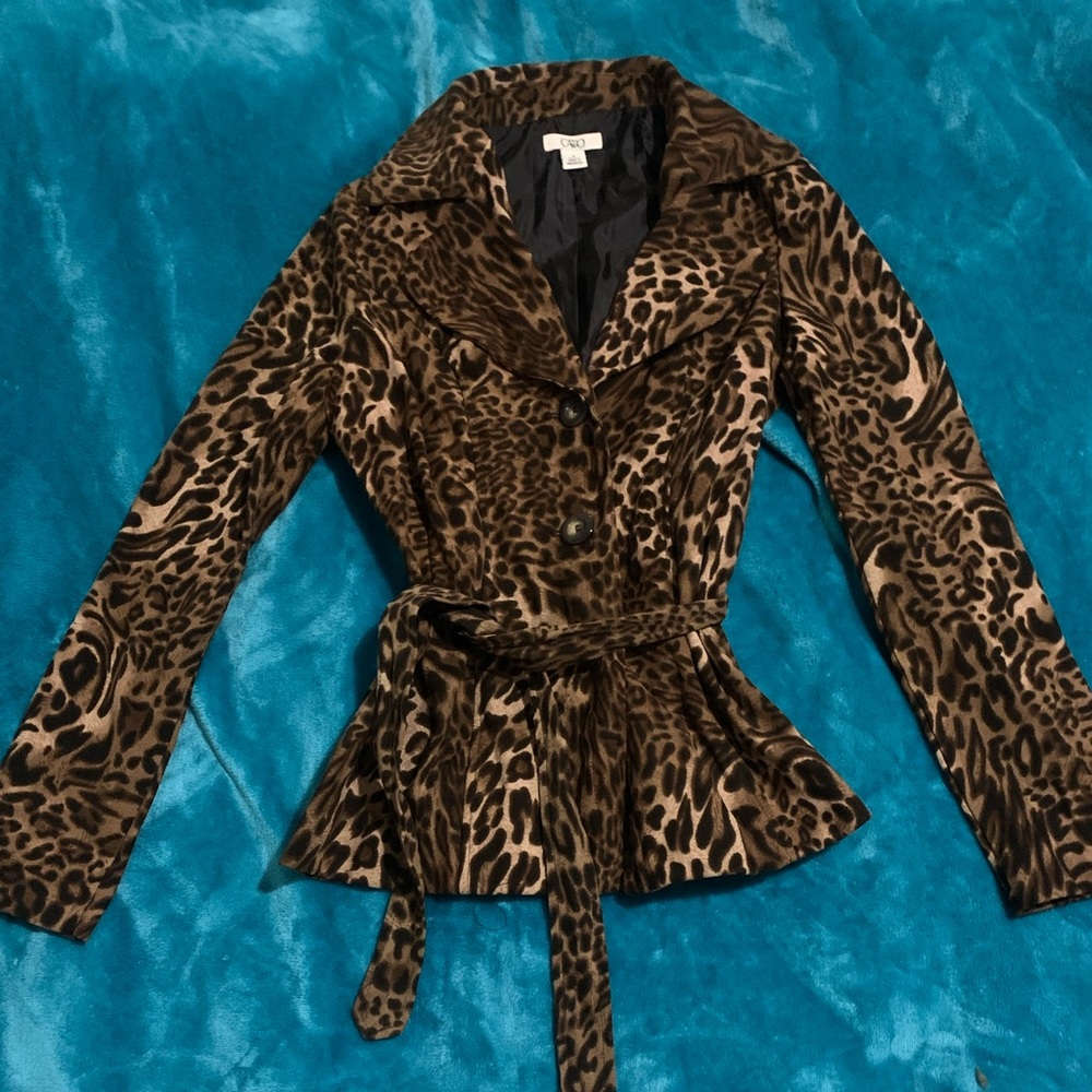 Leopard Print Lightweight Coat (Size 6)